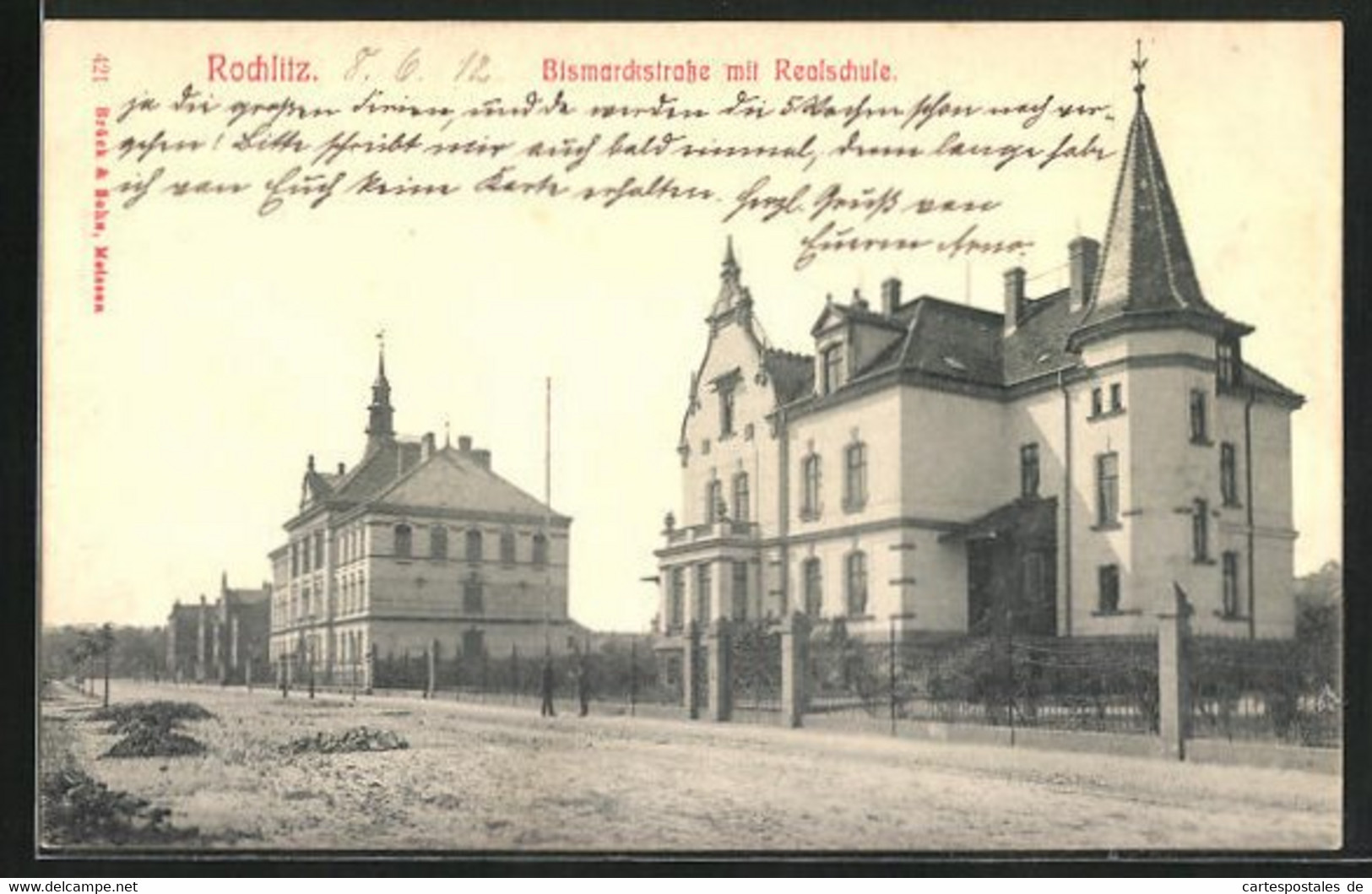 AK Rochlitz, Bismarckstrasse Mit Realschule - Rochlitz