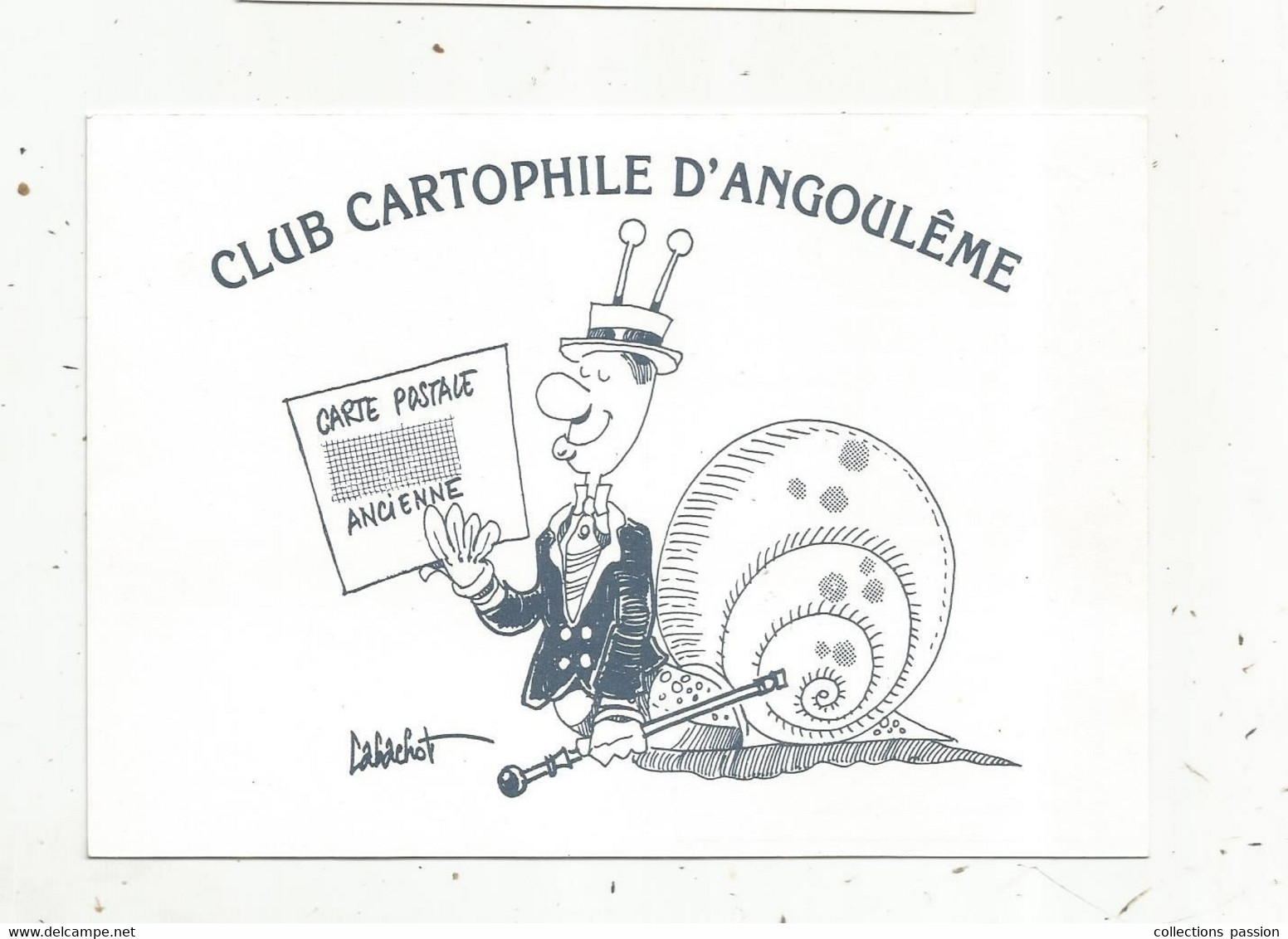 Cp, Publicité , CLUB CARTOPHILE D'ANGOULÊME , Illustrateur Labachot , Vierge - Advertising