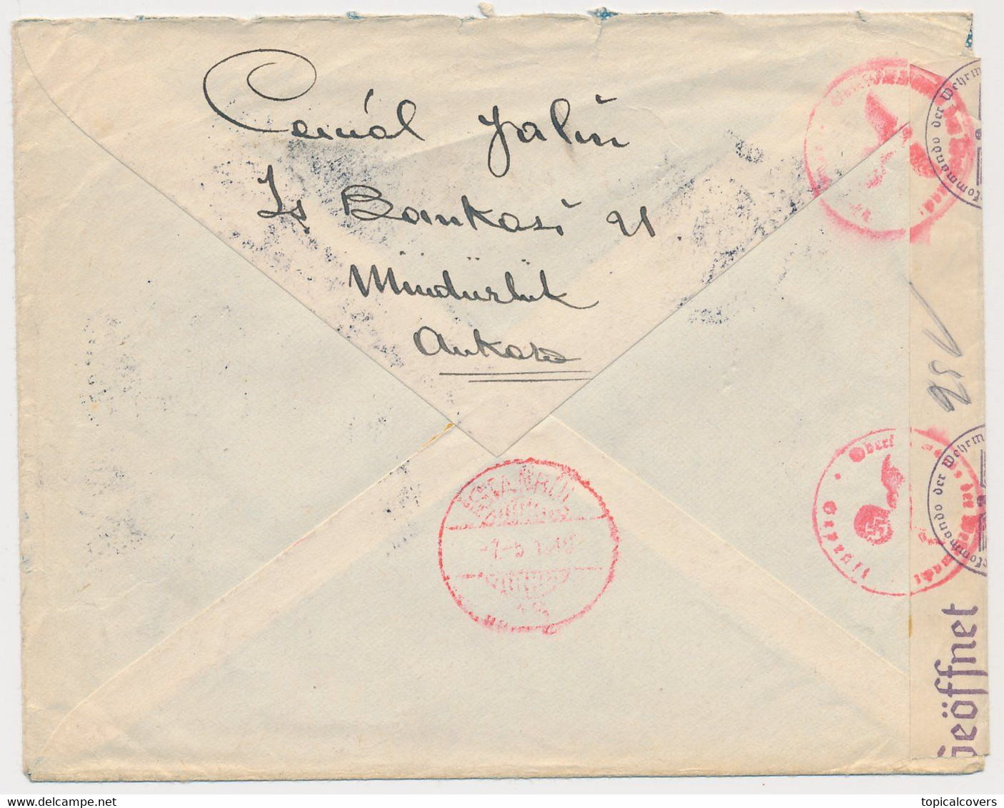 Registered Censored Cover Turkey - Netherlands 1940 WWII - German / Censorship - 1934-39 Sandjak Alexandrette & Hatay