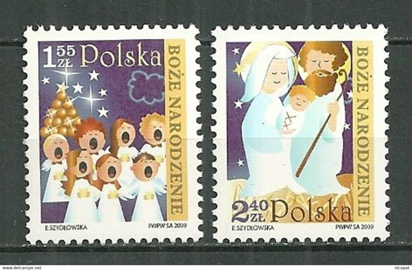 POLAND MNH ** 4190-4191 Noel Chorale D'anges La Sainte Famille Religion - Unused Stamps