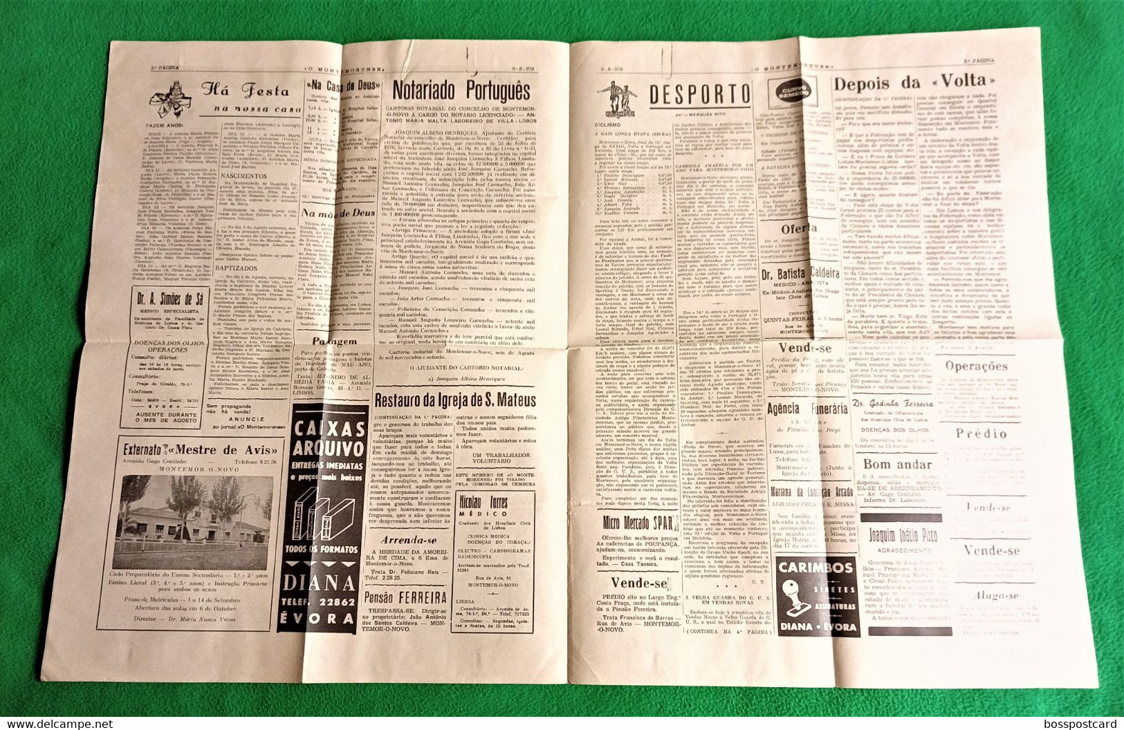 Montemo-o-Novo - Jornal Montemorense Nº 926, 9 De Agosto 1970 - Imprensa. Évora. Portugal. - Algemene Informatie