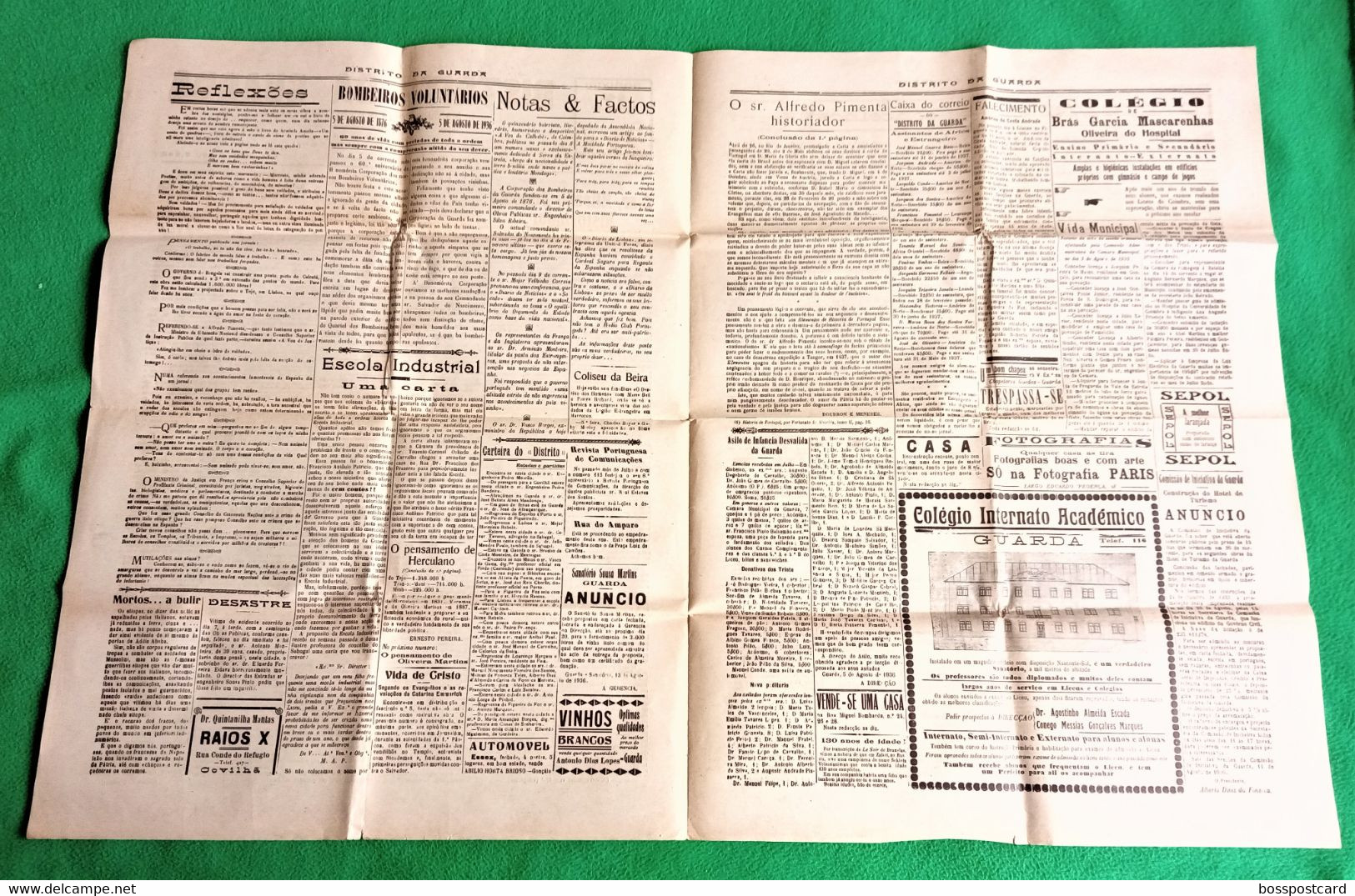 Guarda - Jornal Distrito Da Guarda Nº 2833, 16 De Agosto De 1936 - Imprensa - Portugal. - Informations Générales