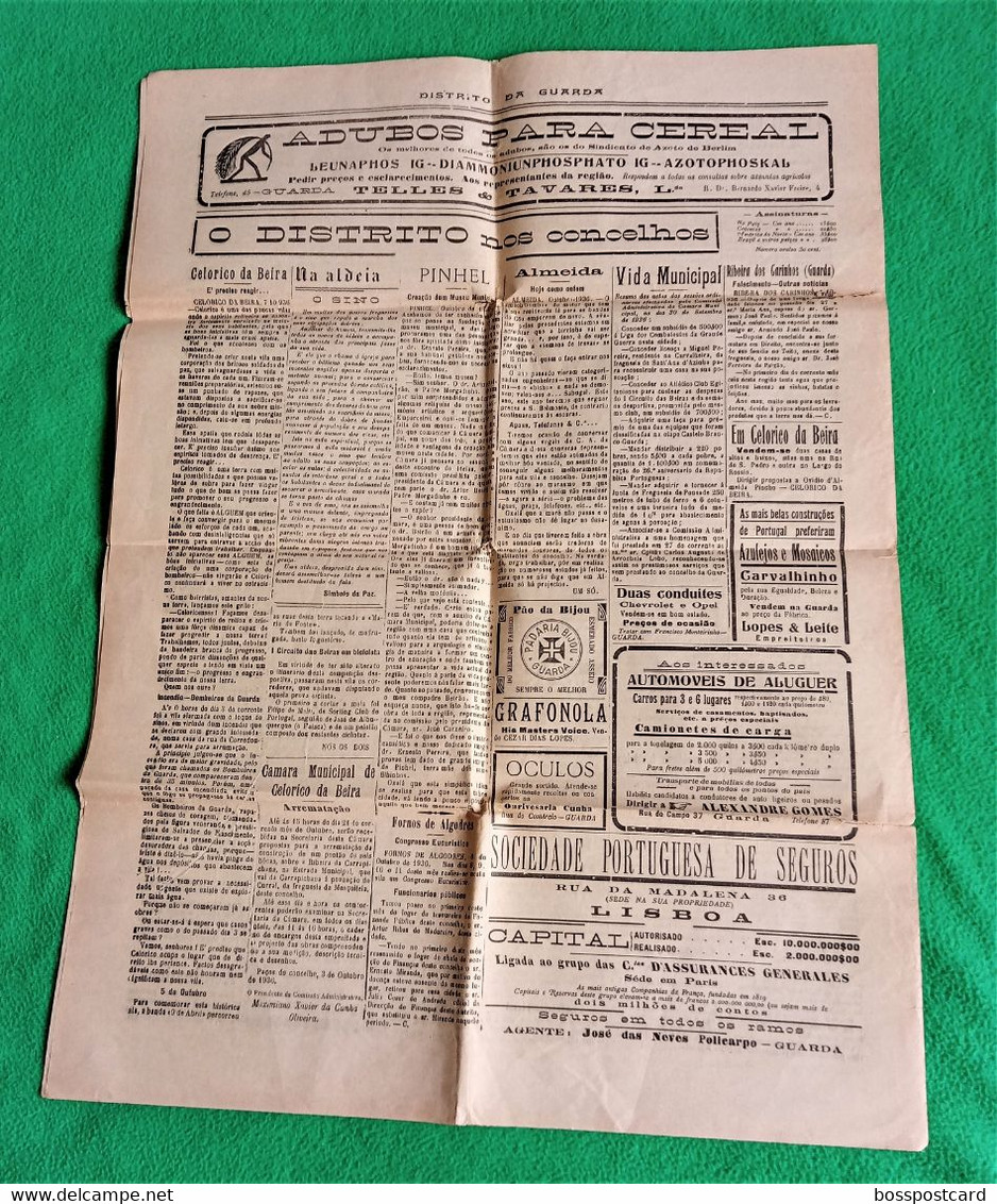 Guarda - Jornal Distrito Da Guarda Nº 2890, 11 De Outubro De 1936 - Imprensa - Portugal. - Informations Générales