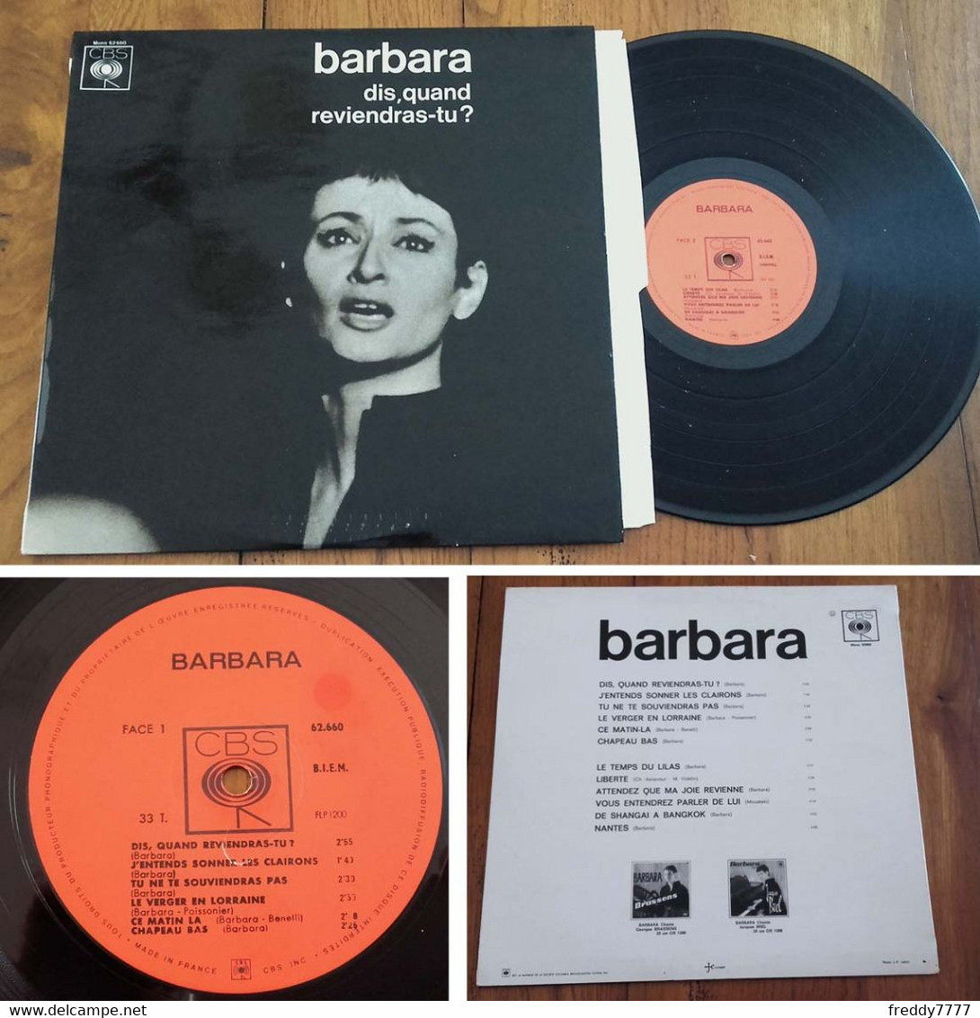 RARE French LP 33t RPM BIEM (12") BARBARA (1969) - Ediciones De Colección