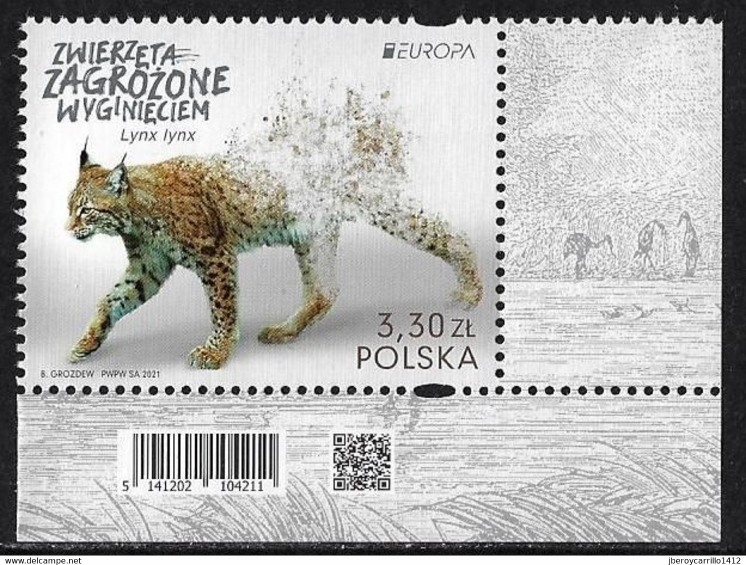 POLONIA /POLAND /POLSKA /POLOGNE  -EUROPA 2021-"ENDANGERED NATIONAL WILDLIFE"- SERIE De 1 V.- CB - 2021