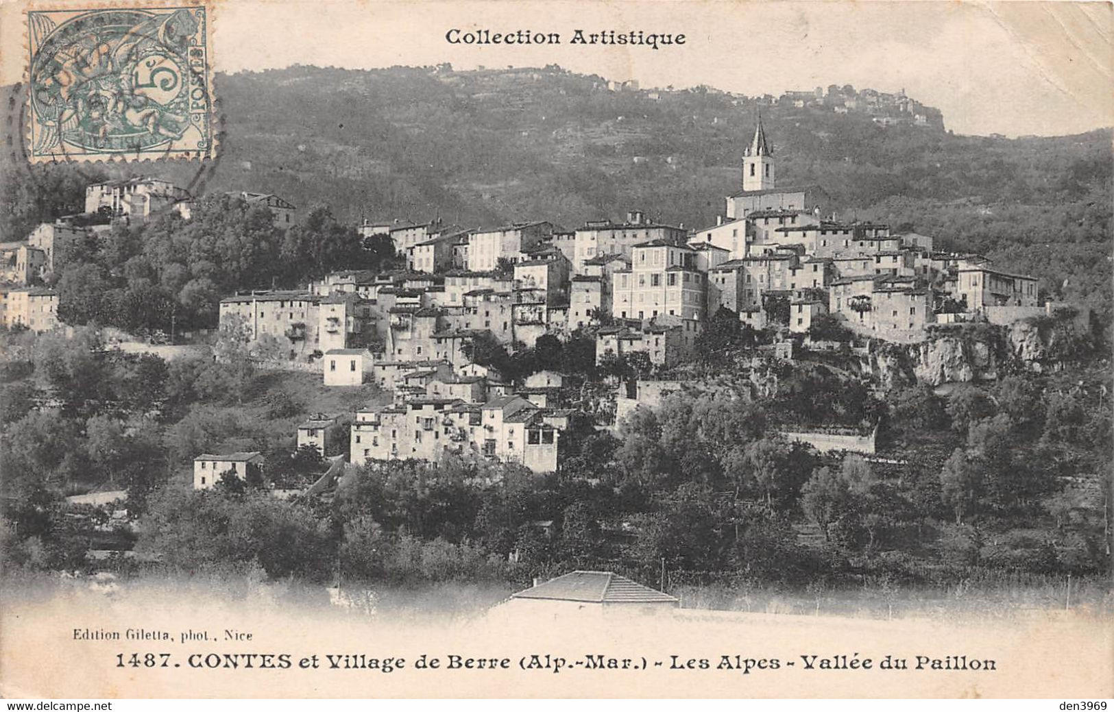 CONTES Et Village De Berre - Vallée Du Paillon - Philatélie Cachet En Pointillés Coaraze - Contes