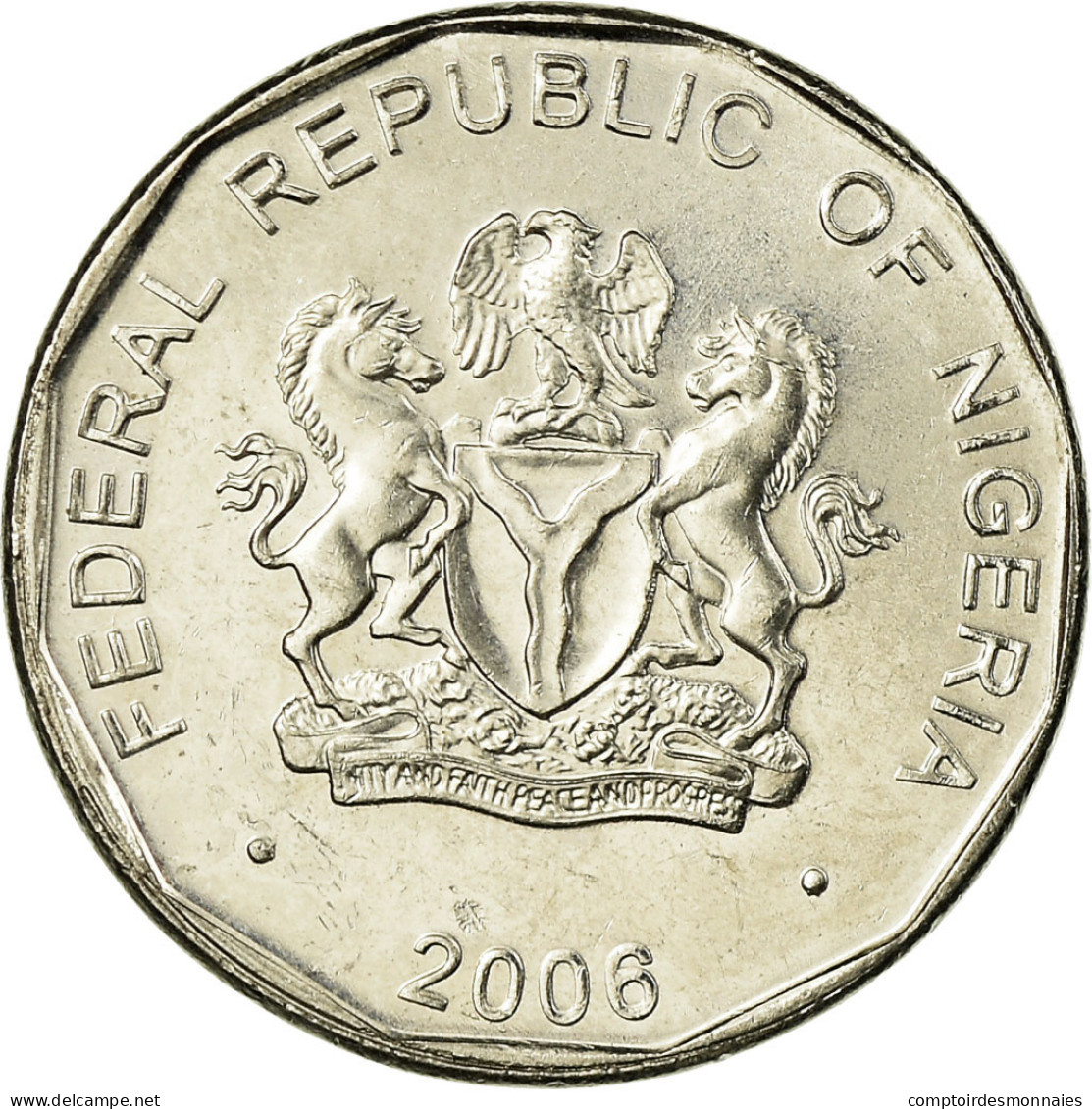 Monnaie, Nigéria, 50 Kobo, 2006, TTB, Nickel Clad Steel, KM:13.3 - Nigeria