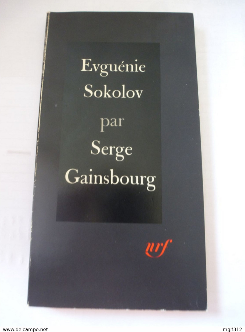 SERGE GAINSBOURG : Evguénie Sokolov - Conte Parabolique - Editions Nrf Gallimard 1980 - Auteurs Français