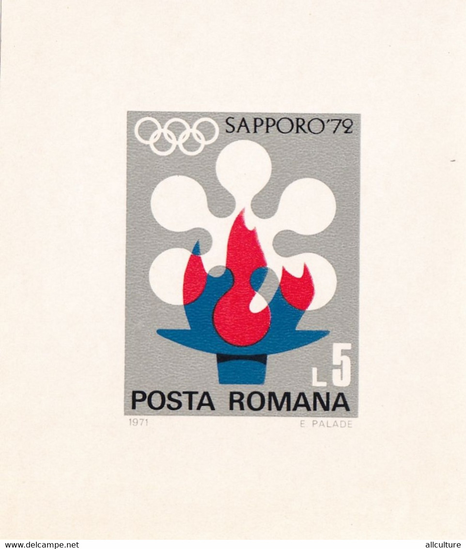 SAPPORO 1972  ROMANIA BLOCK MNH IMPERFORATE NONDANTELE - Invierno 1972: Sapporo