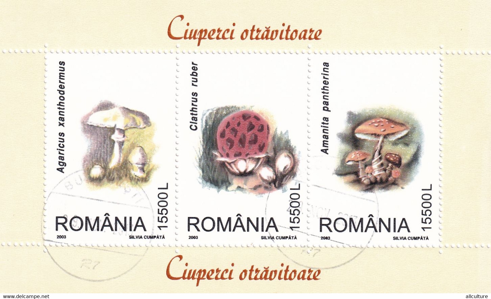 POISONOUS MUSHROOMS  ROMANIA BLOCK 2003 - Champignons