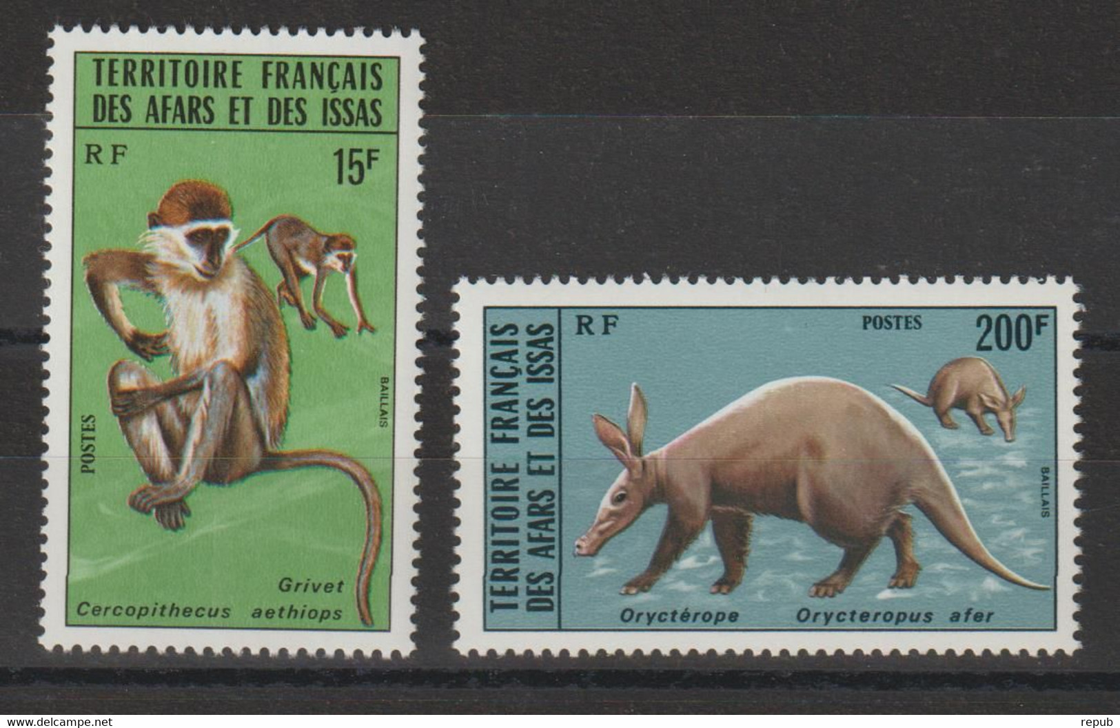 Afars Et Issas 1975 Faune 408-409 2 Val. ** MNH - Neufs