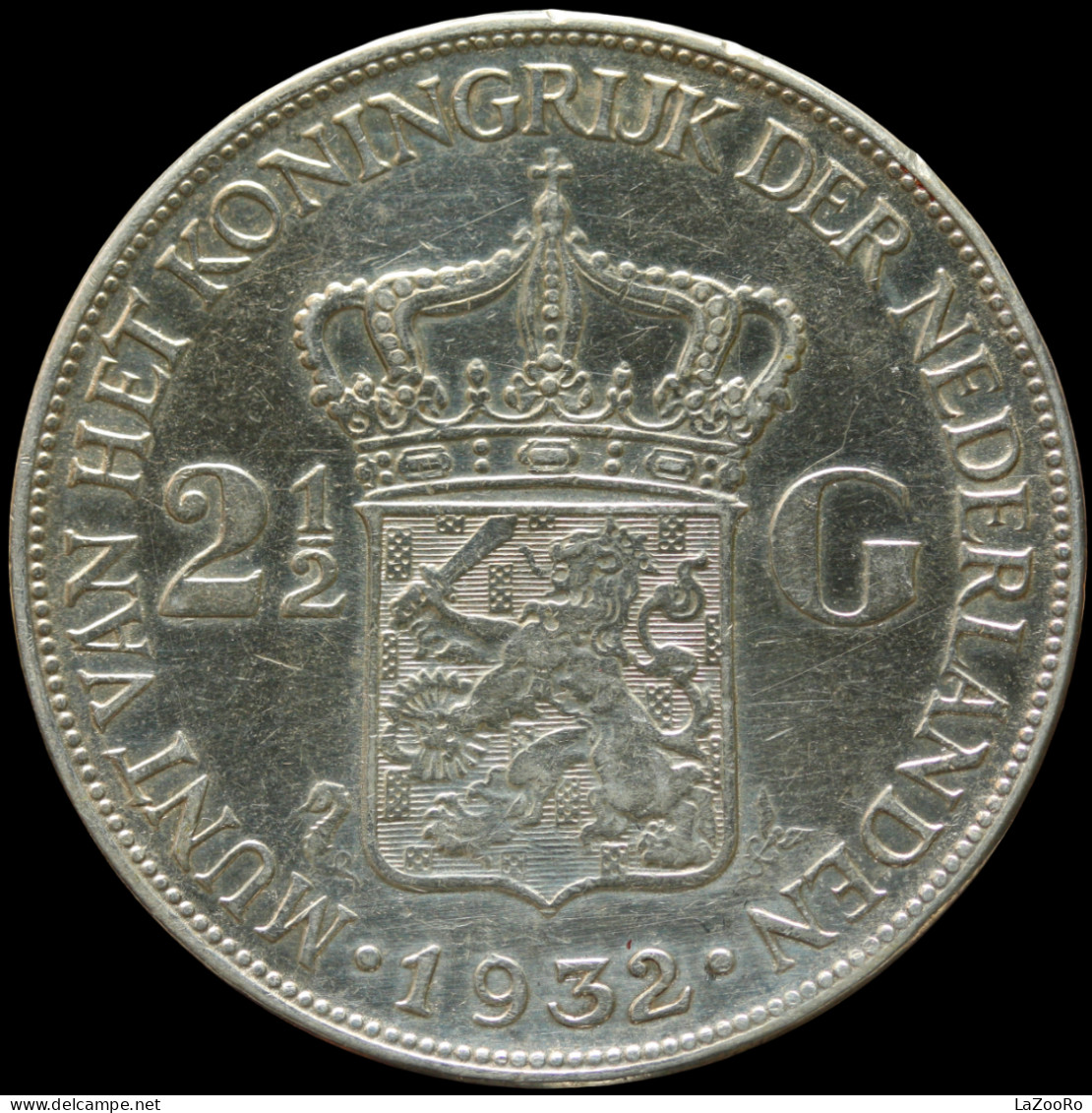 LaZooRo: Netherlands 2 1/2 Gulden 1932 VF / XF - Silver - 2 1/2 Florín Holandés (Gulden)