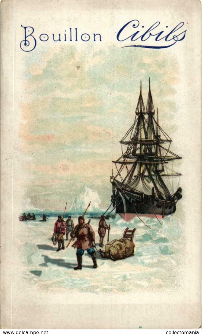 12 Cards Litho Chromos C1890 PUB CIBiLS Extract - ALL 12,5cmX8cm, Sailing Ships Zeilschepen Boats Cargo Pole China Ocean - Barcos