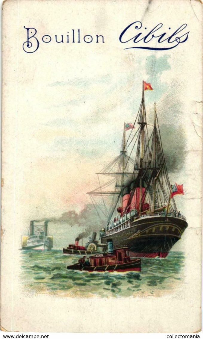 12 Cards Litho Chromos C1890 PUB CIBiLS Extract - ALL 12,5cmX8cm, Sailing Ships Zeilschepen Boats Cargo Pole China Ocean - Barcos