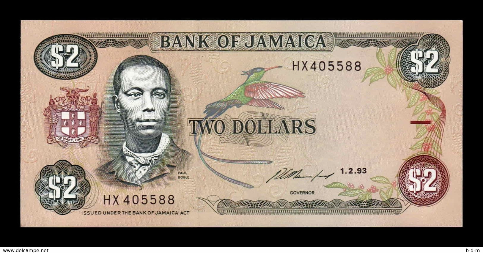 Jamaica 2 Dollars 1993 Pick 69e SC UNC - Jamaique