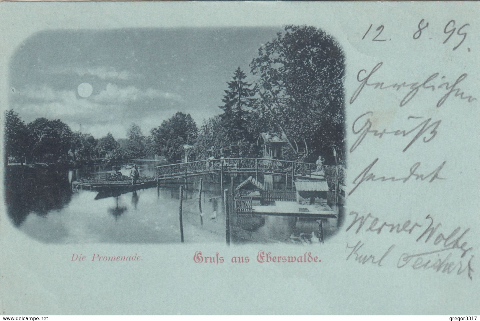 5973) GRUSS Aus EBERSWALDE - Die PROMENADE - Schöne MONDSCHEIN LITHO - 12.08.1899 !! - Eberswalde