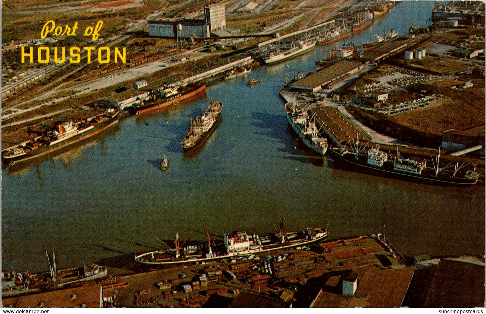 Texas Houston Aerial View Port Of Houston 1966 - Houston