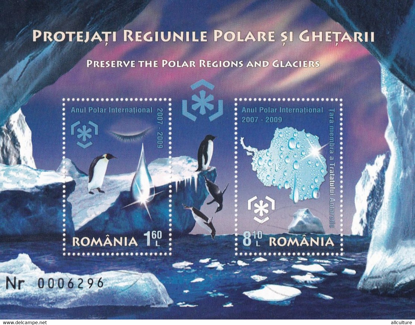 PRESERVE THE POLAR REGIONS AND GLACIERS ROMANIA BLOCK 2009 - Unused Stamps
