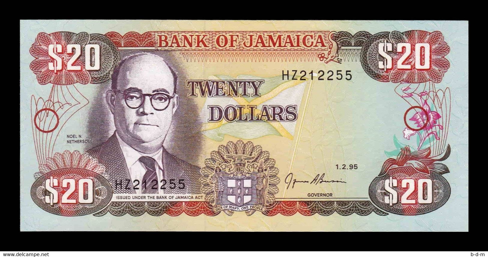 Jamaica 20 Dollars 1995 Pick 72e SC UNC - Giamaica