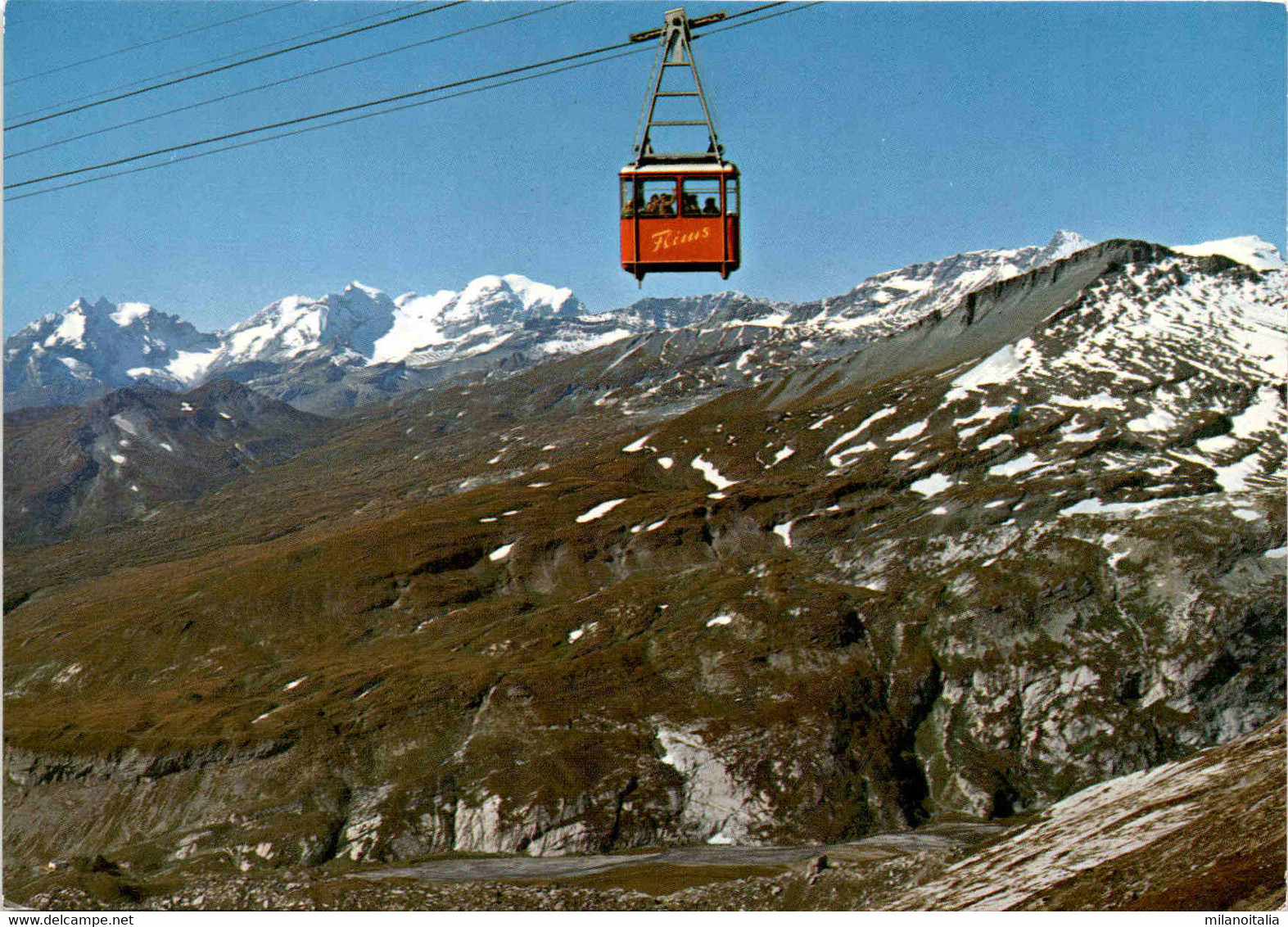 Flims, Luftseilbahn Cassonsgrat Mit Brigelserhörner Und Tödigruppe (5319) - Breil/Brigels