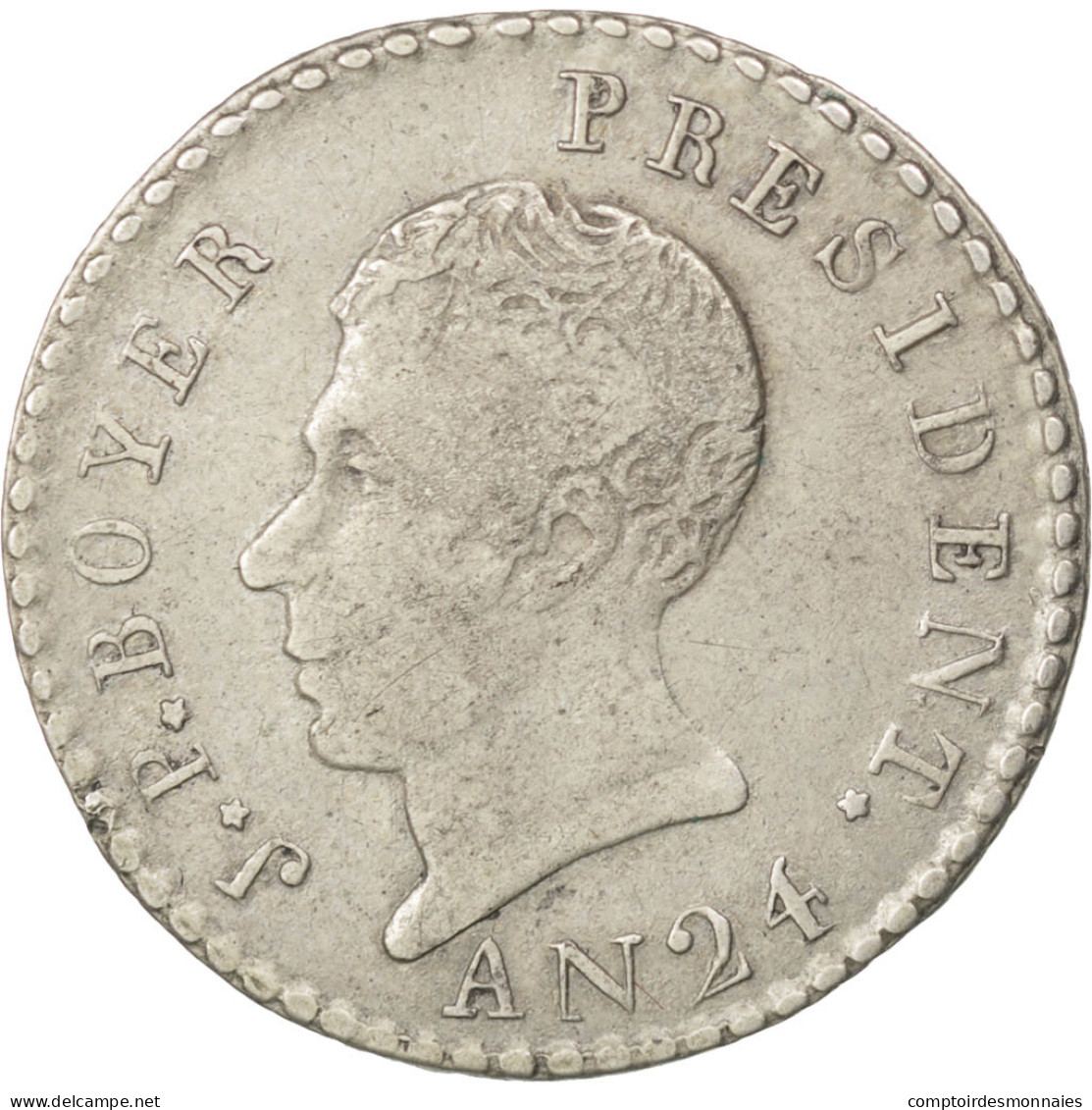 Monnaie, Haïti, 25 Centimes, 1827, TTB, Argent, KM:18.1 - Haïti