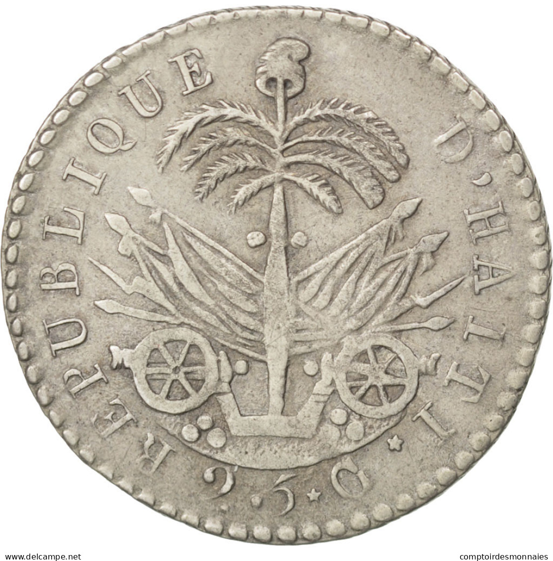 Monnaie, Haïti, 25 Centimes, 1827, TTB, Argent, KM:18.1 - Haití