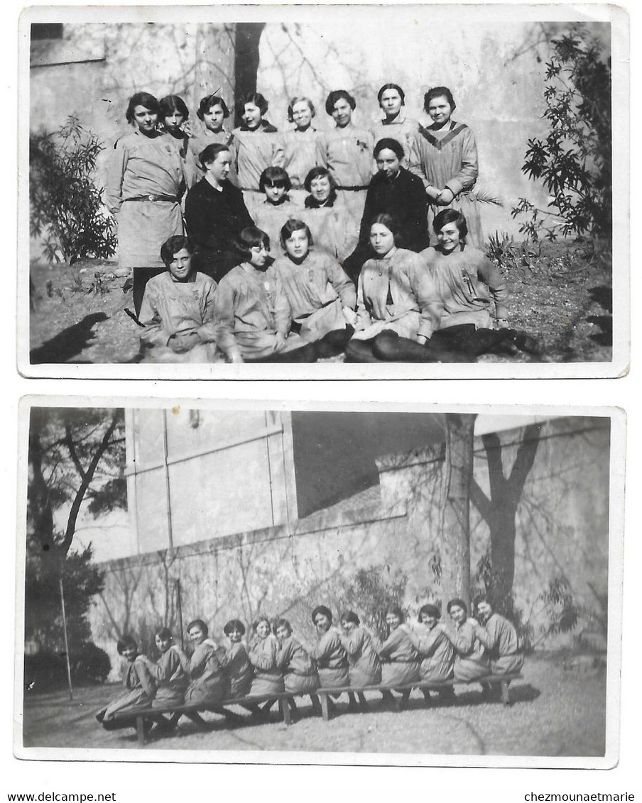 HERAULT PHOTOS DE CLASSE DE JEUNES FILLES IDENTIFIEES ANNEES 1920 - LOT DE 2 PHOTOS - Identifizierten Personen