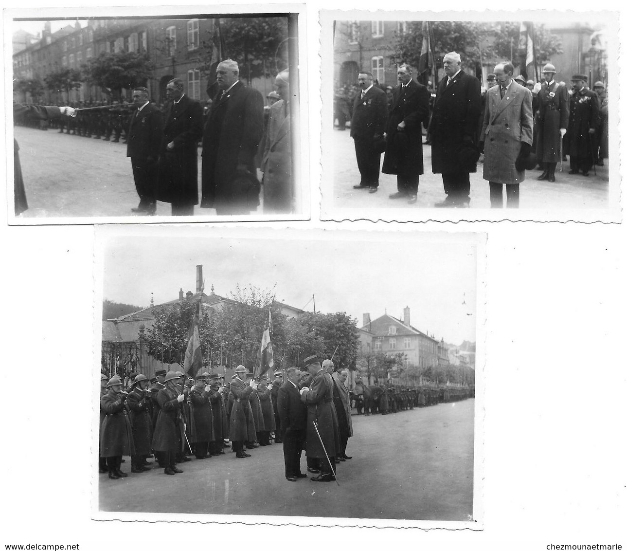 A SITUER REMISE DE DECORATIONS PAR UN OFFICIER - LOT DE 3 PHOTOS MILITAIRES - Guerra, Militares