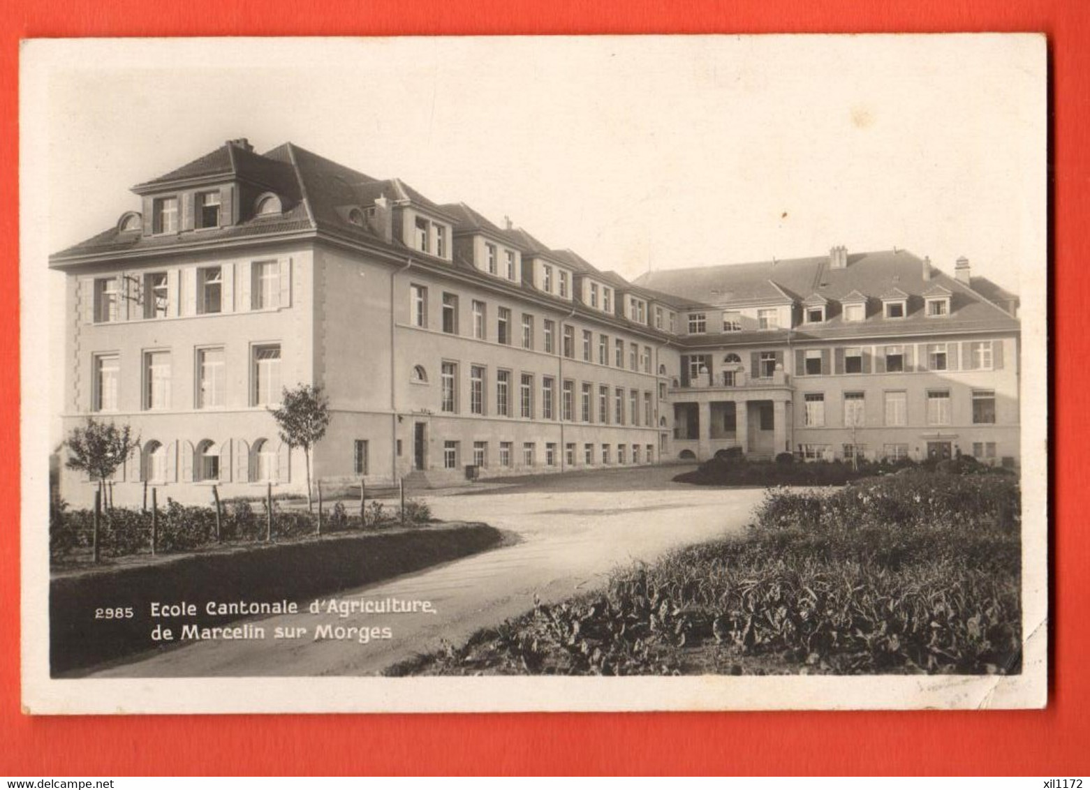 ZOS-15 Ecole Cantonale D'Agriculture De Marcellin Sur Morges. Cachet Militaire Morges Gare 1926 - Morges