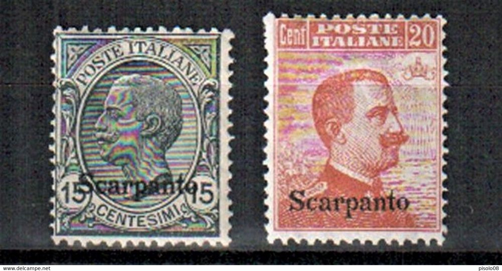 EGEO SCARPANTO 1921-22 SASSONE N. 10 E 11 ** MNH - Ägäis (Scarpanto)