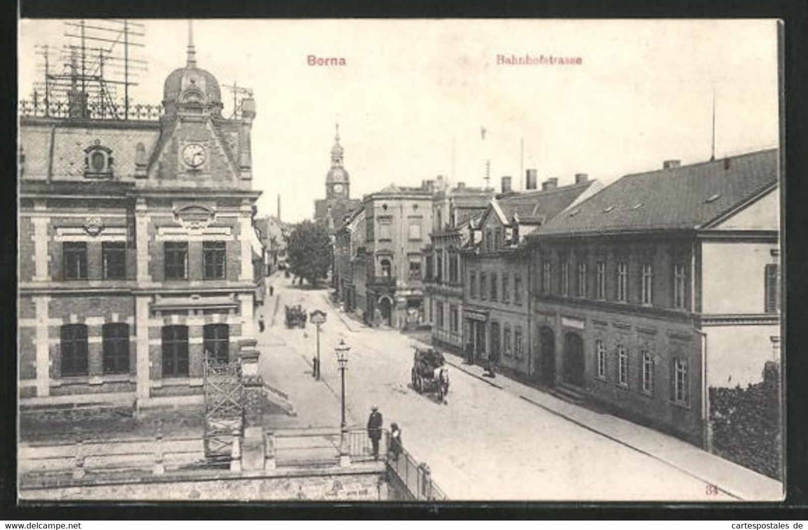 AK Borna, Bahnhofstrasse Von Oben - Borna