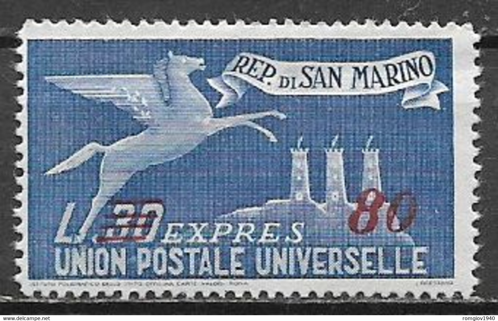 SAN MARINO 1947-48  ESPRESSI SOPRASTAMPATI SASS. 20 MLH VF - Express Letter Stamps