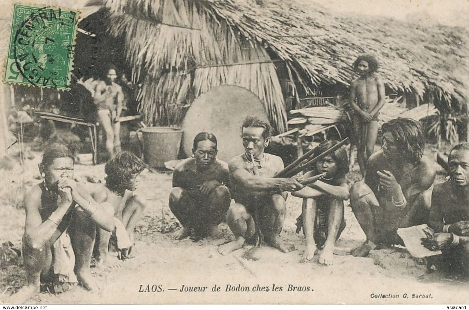 Nude Braos  Tribe In Lao . Playing Music Instrument .  Children. Coll. Barbat Sent To Pyrotechnie Esperance Saigon - Azië
