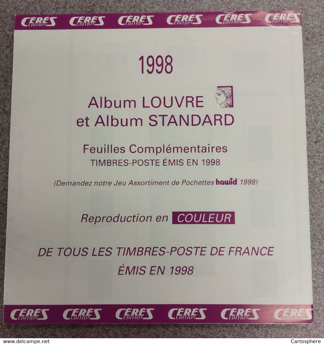 Feuilles CERES EN COULEUR - Année 1998 NEUVES SOUS POCHETTE D'ORIGINE ALBUM LOUVRE OU STANDARD - A Bandes
