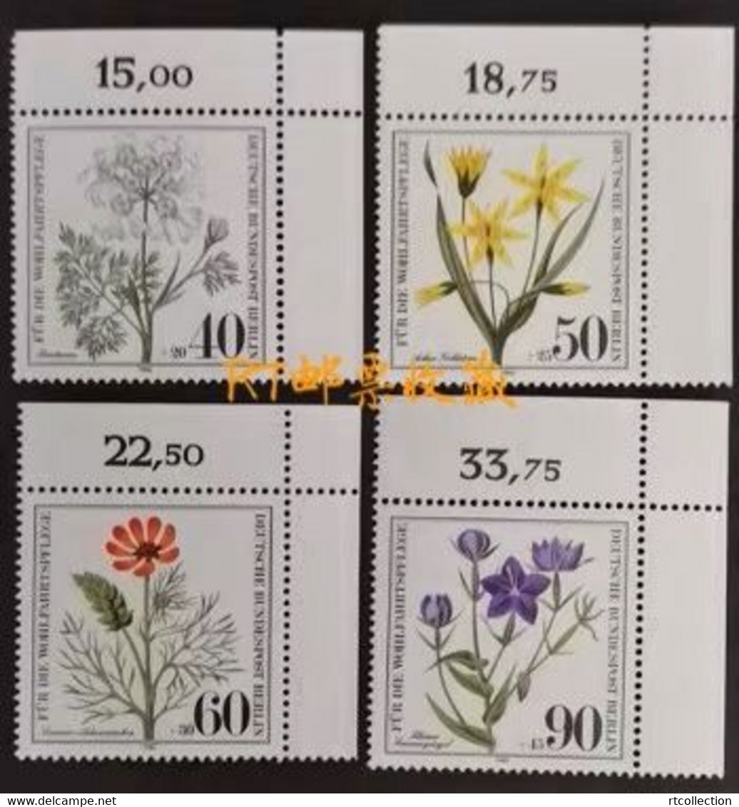 Germany Berlin 1980 Charity Stamps Herbal Plants Wild Herbs Flowers Flora Flower Medicinal Plant Nature MNH - Heilpflanzen