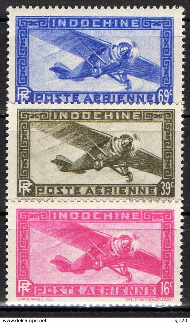 INDOCHINE ( AERIEN ) : Y&T  N°  17/19  TIMBRES  NEUFS  SANS  TRACE  DE  CHARNIERE . A  SAISIR . - Airmail