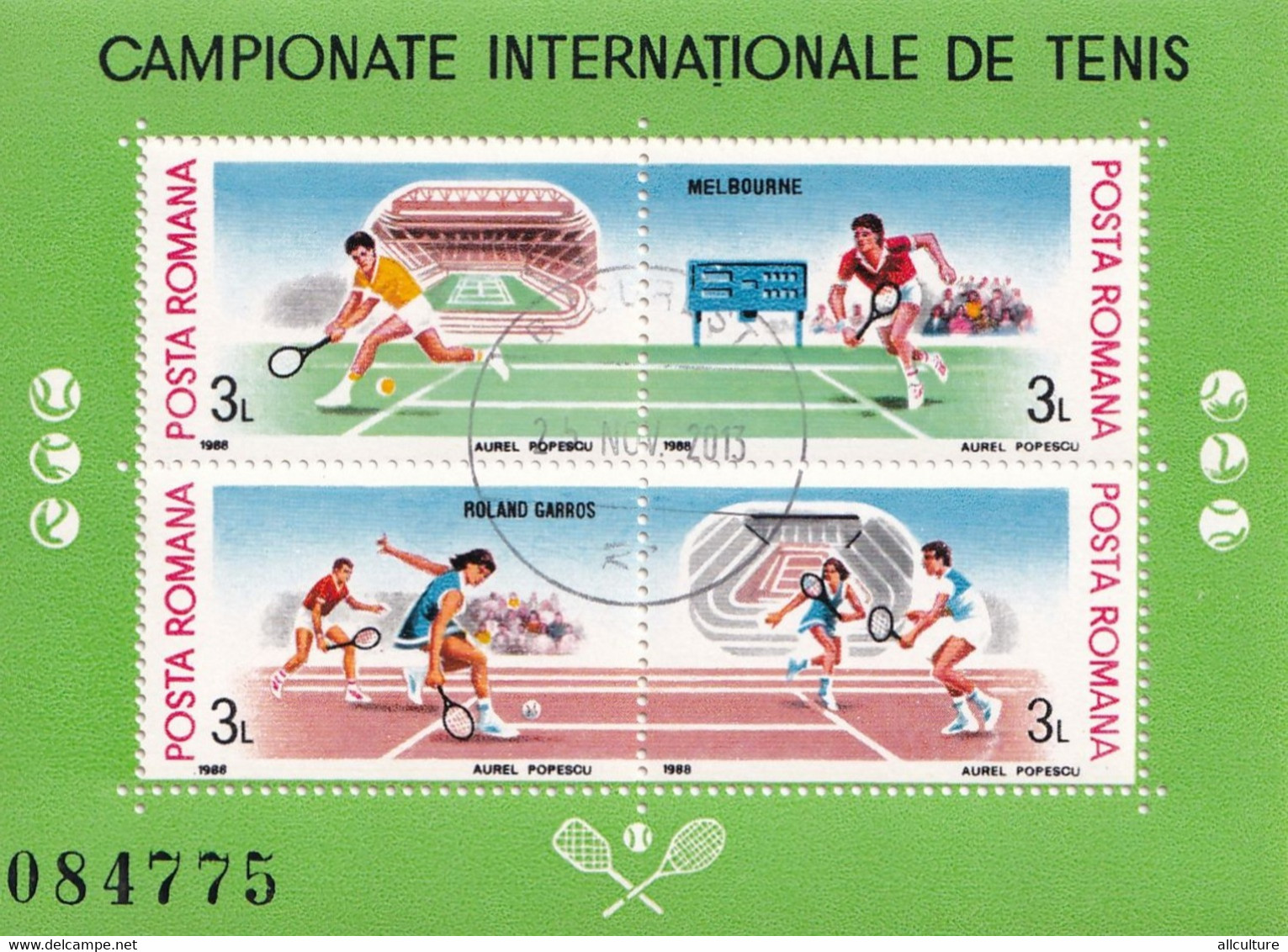 TENNIS INTERNATIONAL 1988  ROMANIA BLOCK - Tennis