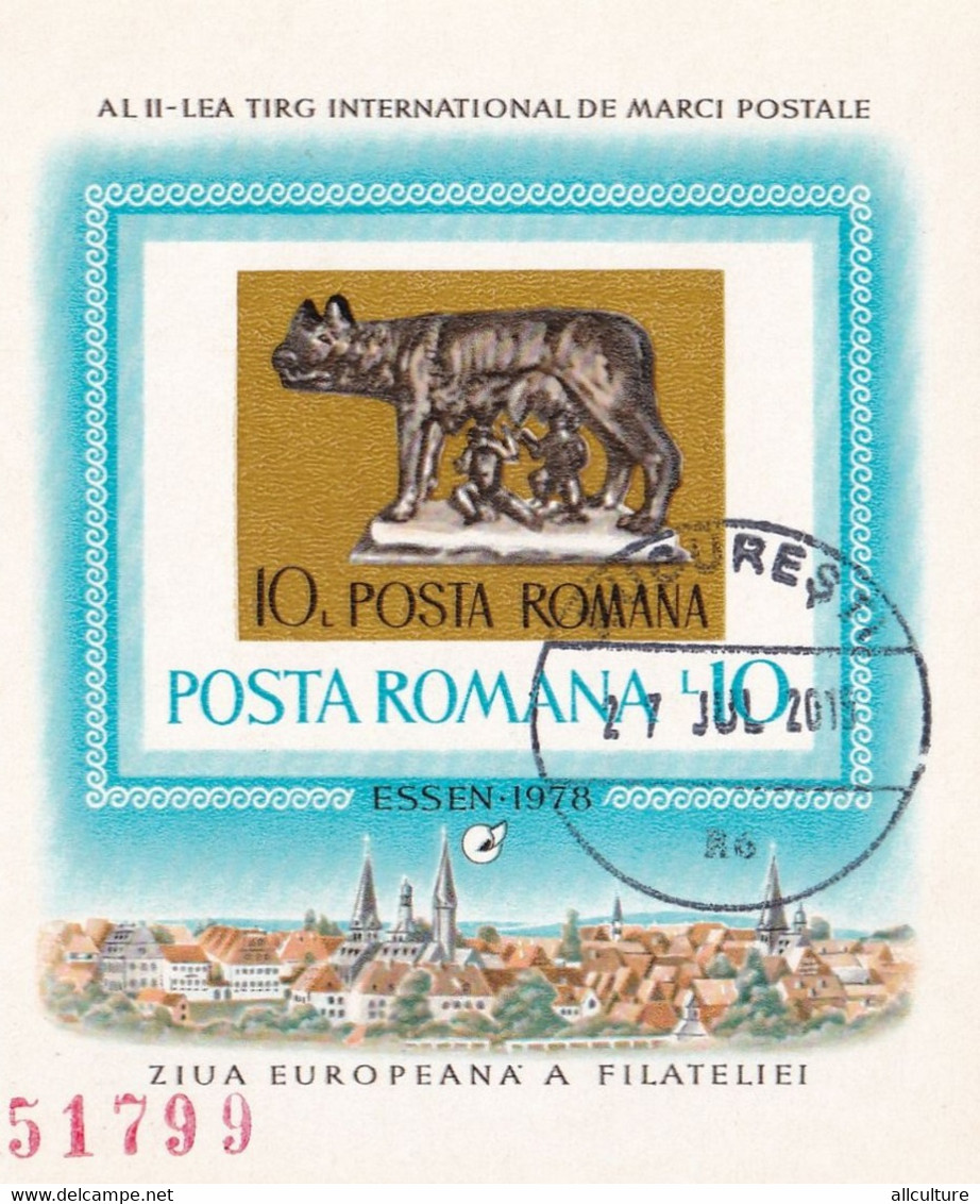 ESSEN 1978 INTERNATIONAL EXPOSITION INTERNATIONAL PHILATELY DAY ROMANIA BLOCK - Altri & Non Classificati