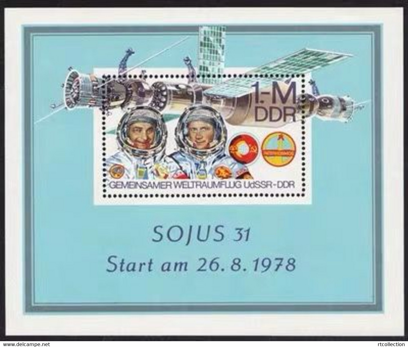 Germany 1978 DDR Space Travel Joint Flight Soviet USSR GDR Sciences People Soyuz 31 S/S Stamp MNH - Collections