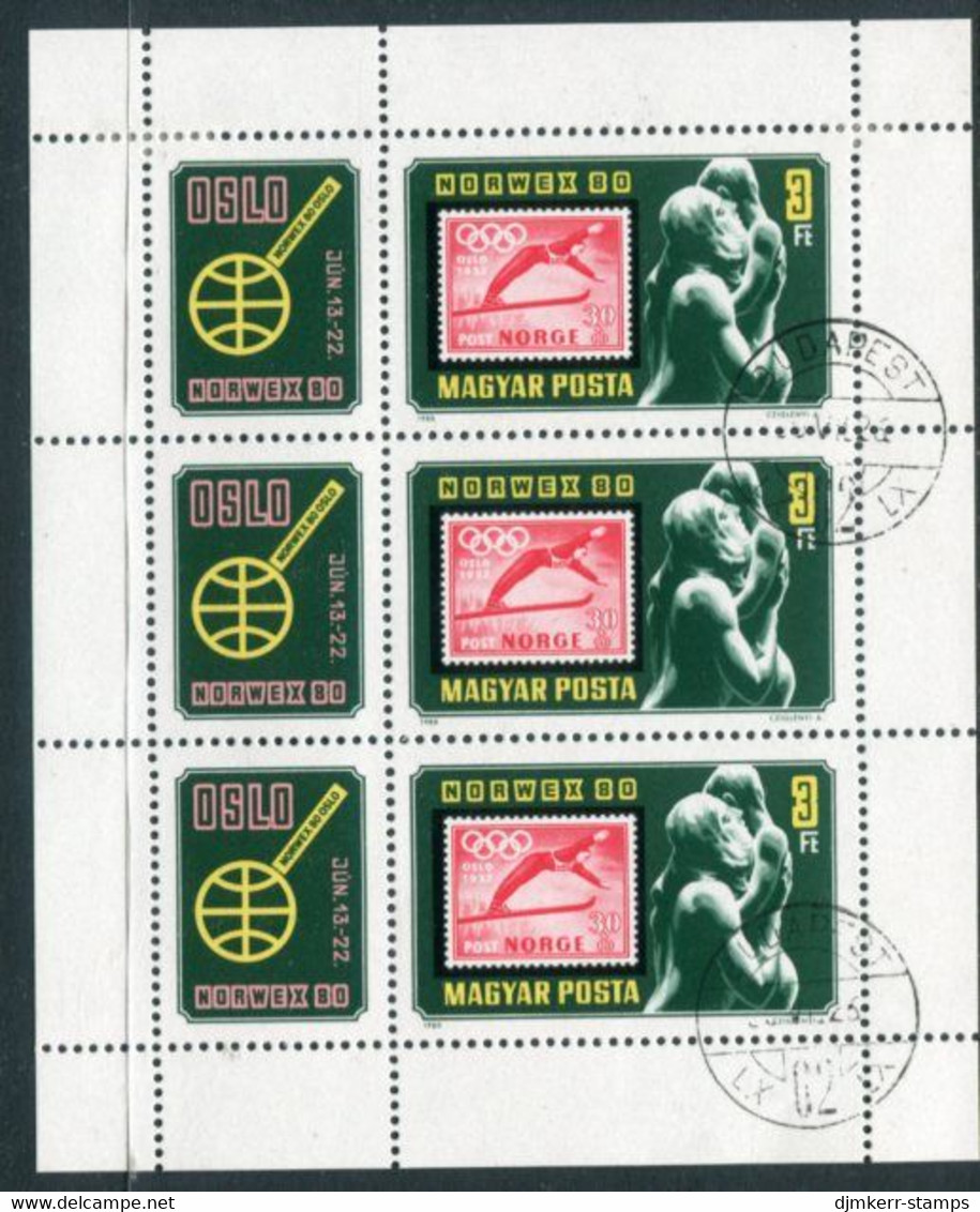 HUNGARY 1980 NORWEX Stamp Exhibition Sheetlet Used.  Michel 3432 Kb - Gebruikt