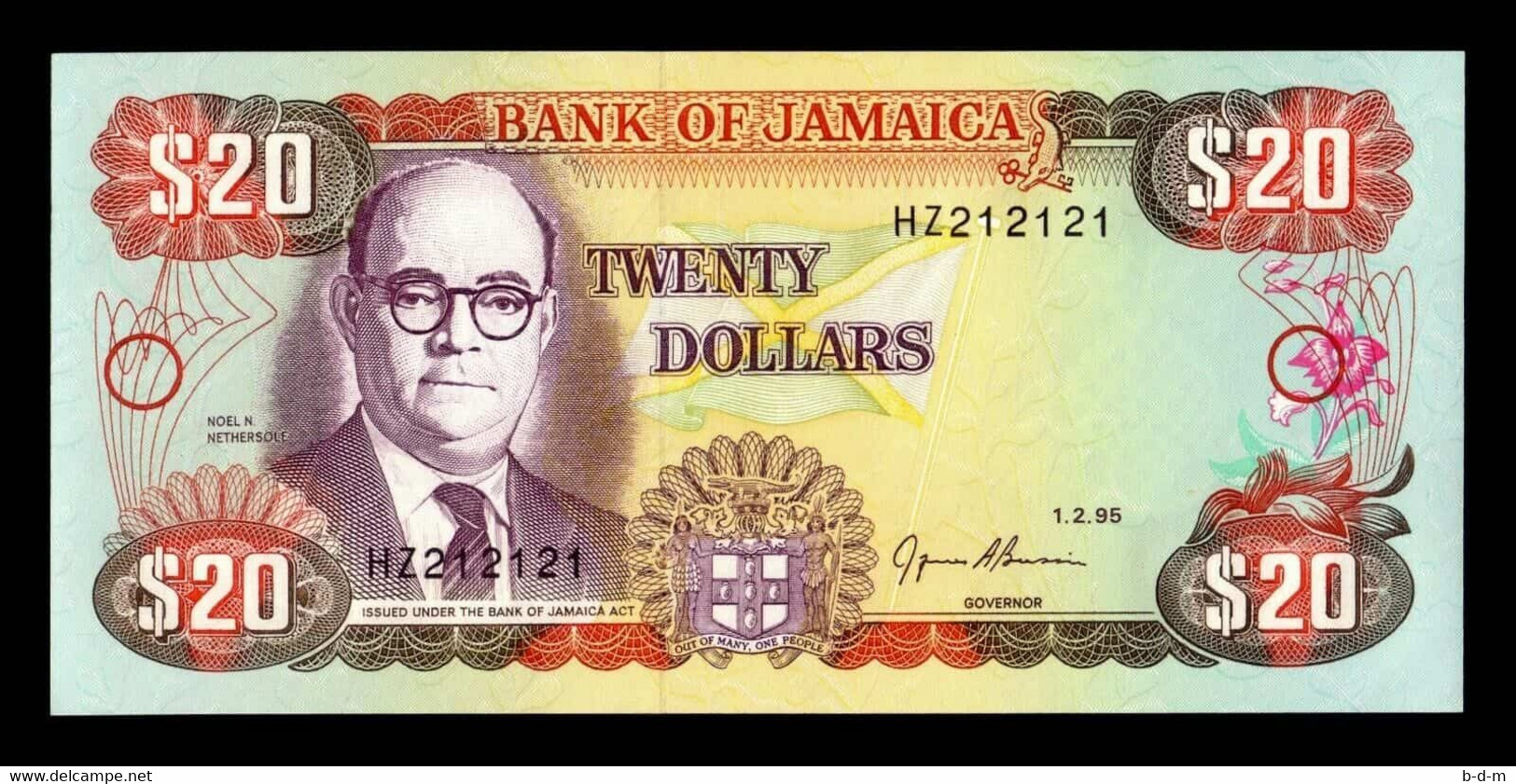 Jamaica 20 Dollars 1995 Pick 72e Nice Serial SC UNC - Jamaique