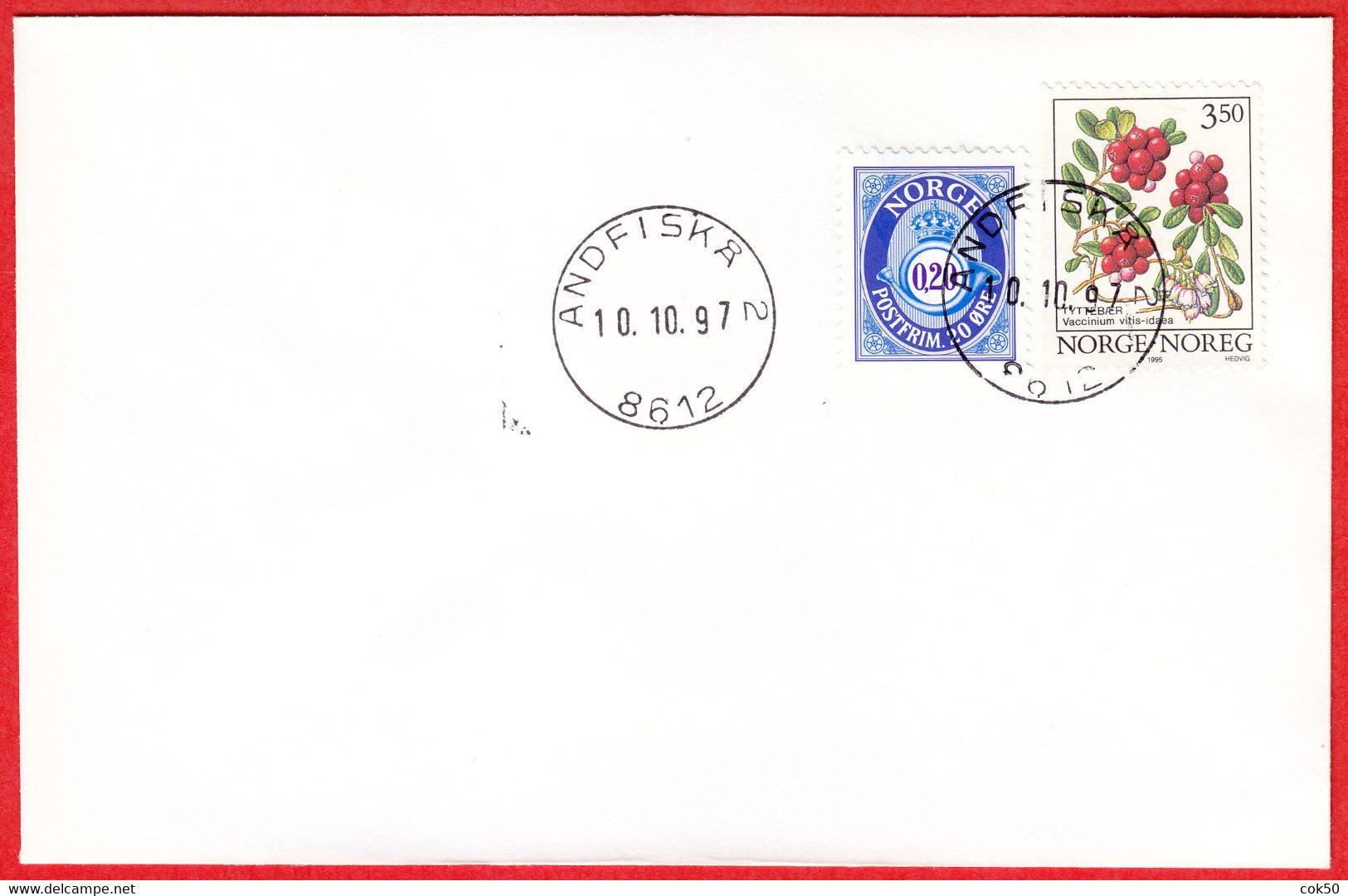 NORWAY -  8612 ANDFISKÅ 2 - 24 MmØ - (Nordland County) - Last Day/postoffice Closed On 1997.10.10 - Local Post Stamps