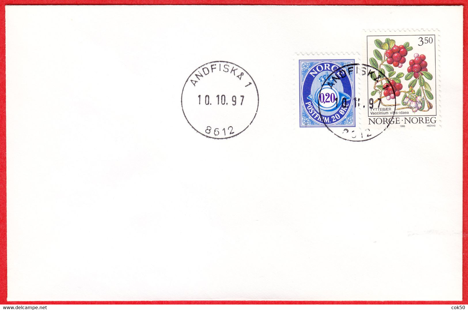 NORWAY -  8612 ANDFISKÅ 1 - 24 MmØ - (Nordland County) - Last Day/postoffice Closed On 1997.10.10 - Local Post Stamps