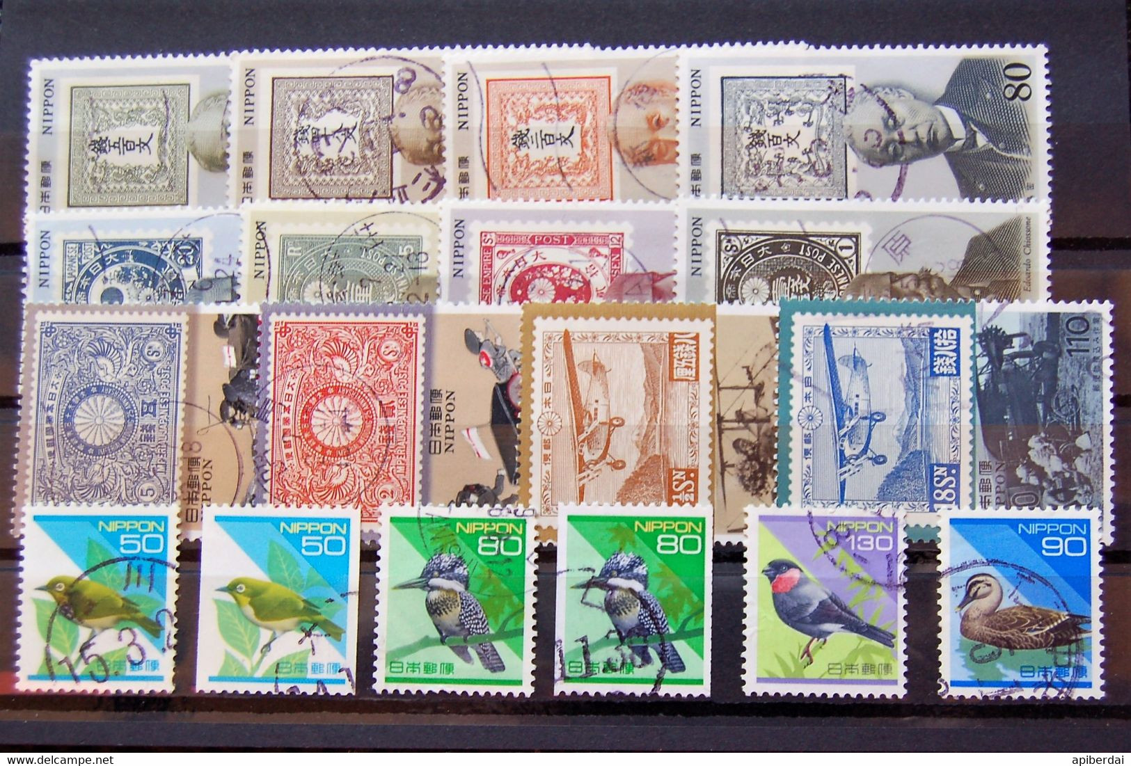 Japon Japan - Small Batch Of 18 Stamps Used With 4 Complete Series And Birds - Oblitérés