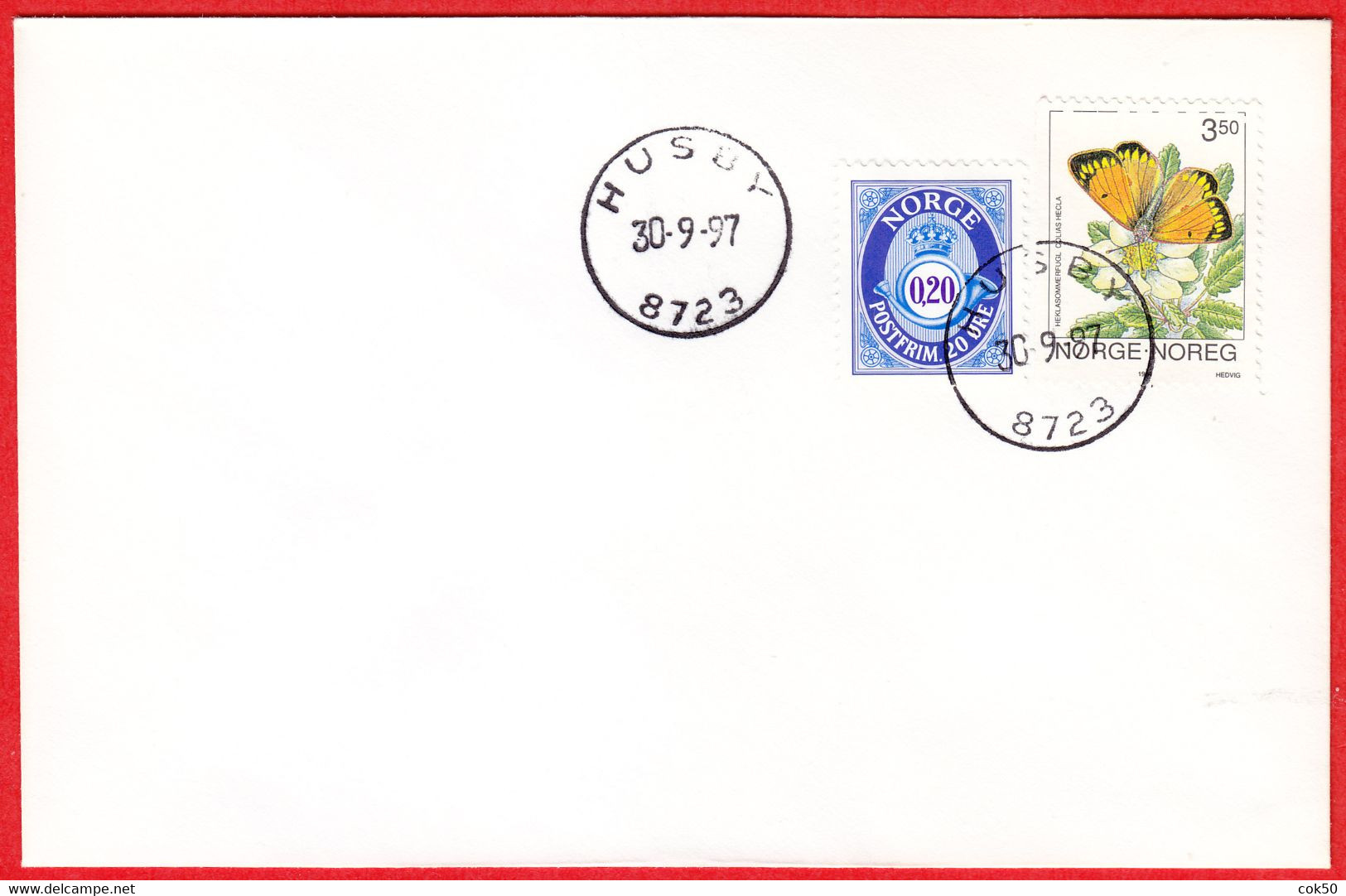 NORWAY -  8723 HUSBY - (Nordland County) - Last Day/postoffice Closed On 1997.09.30 - Lokale Uitgaven