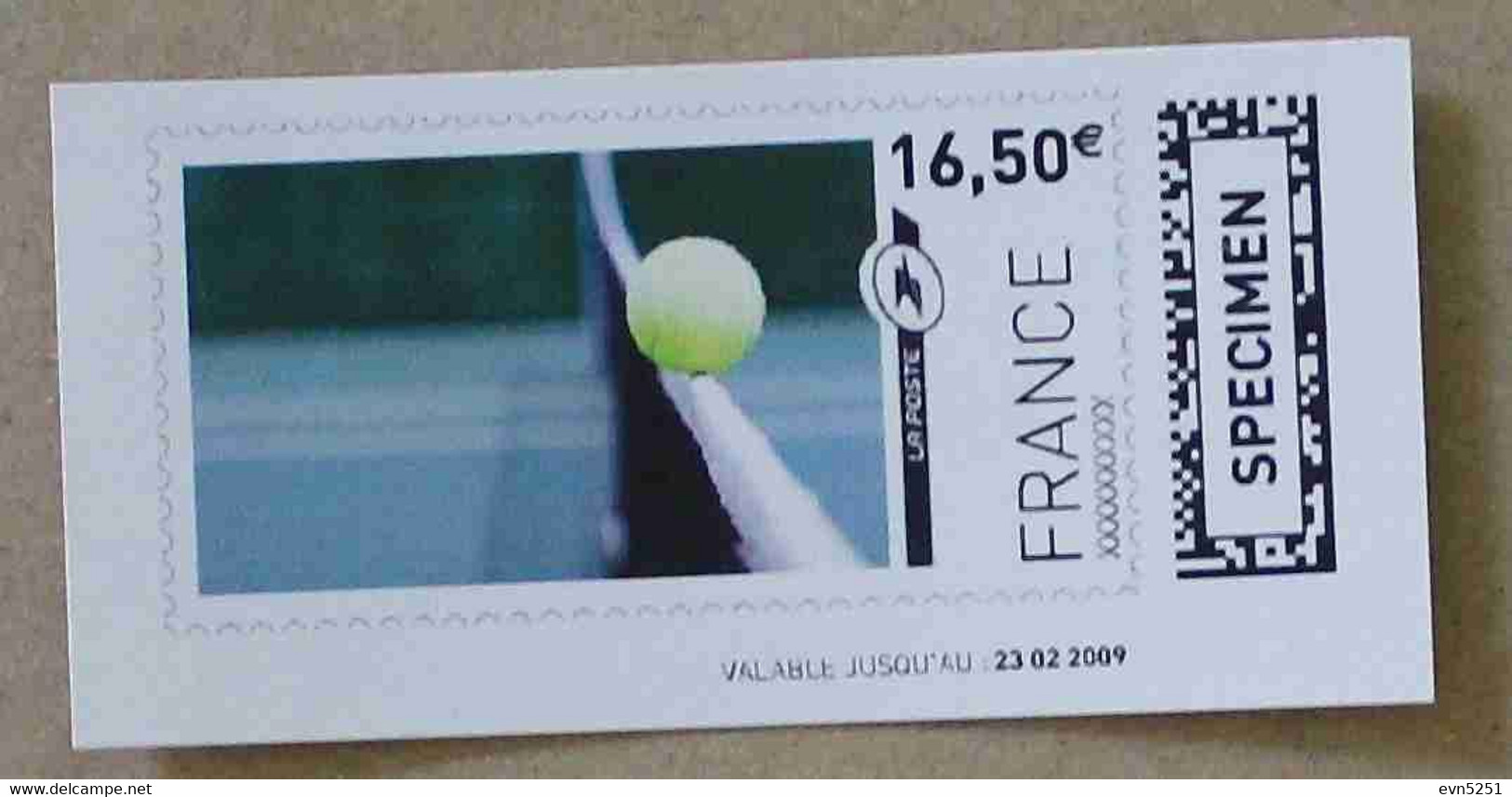 Ti02-02 : SPECIMEN - Filet, Balle De Tennis 16.50 €  +  16.65 € (autoadhésifs / Autocollants) - Specimen