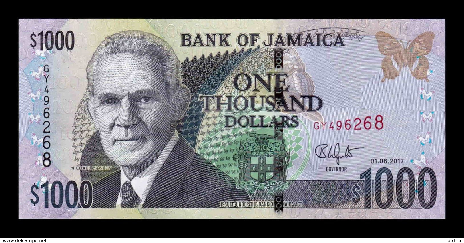 Jamaica 1000 Dollars 2017 Pick 86m SC UNC - Jamaique