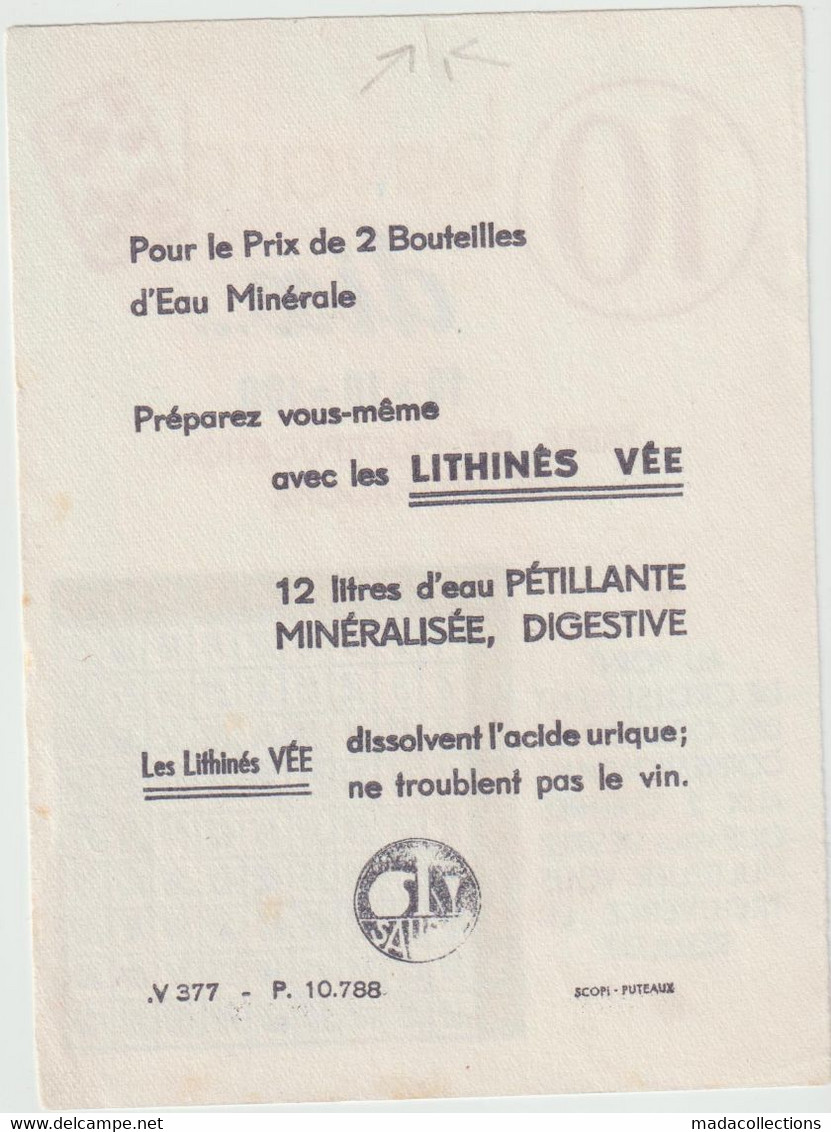 Buvard - Lithinès Vée   -  10 De Coeur - Alimentaire