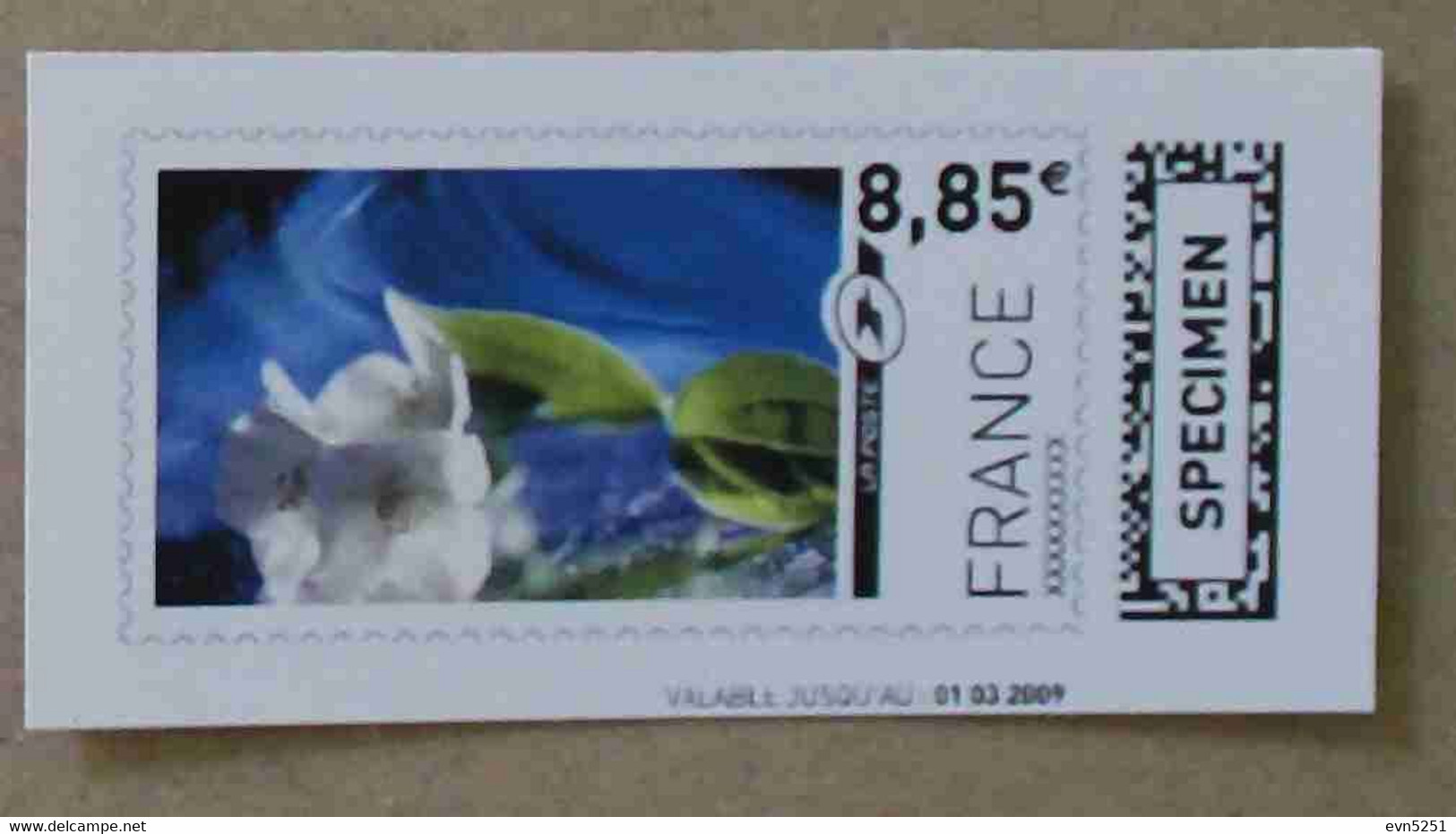 Ti02-02 : SPECIMEN - Fleurs 8.85 €  +  12.66 € (autoadhésifs / Autocollants) - Specimen