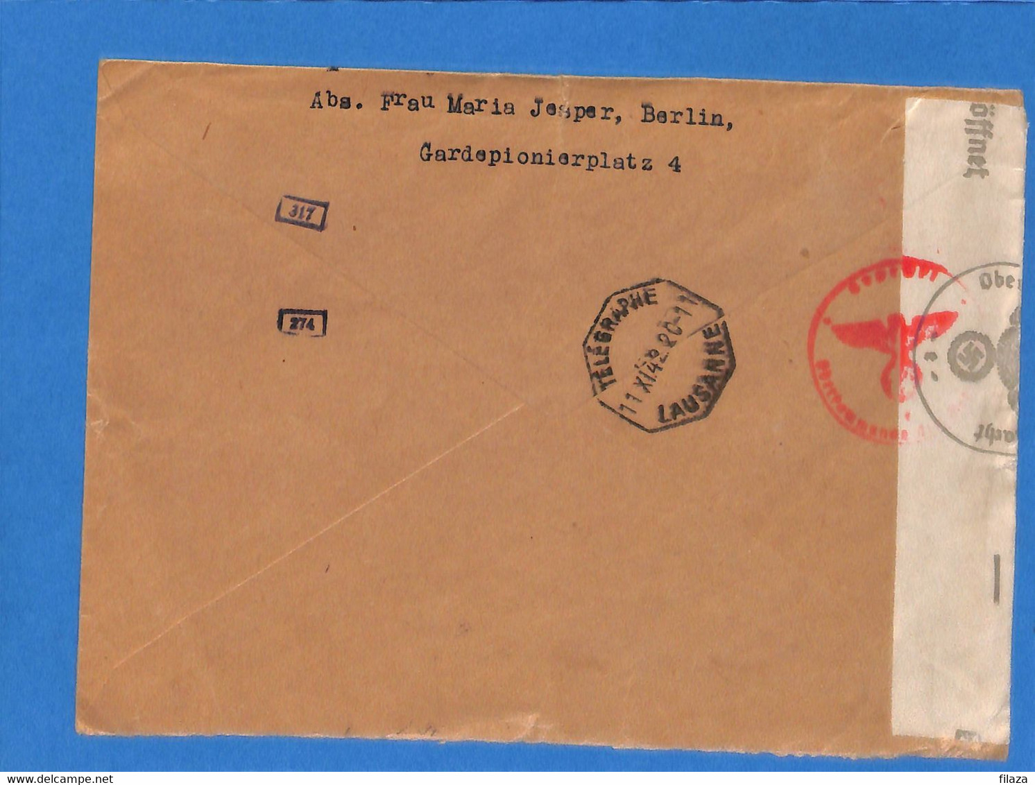Allemagne Reich 1942 Lettre Par Avion De Berlin à La Suisse, Avec Censure  (G2200) - Storia Postale